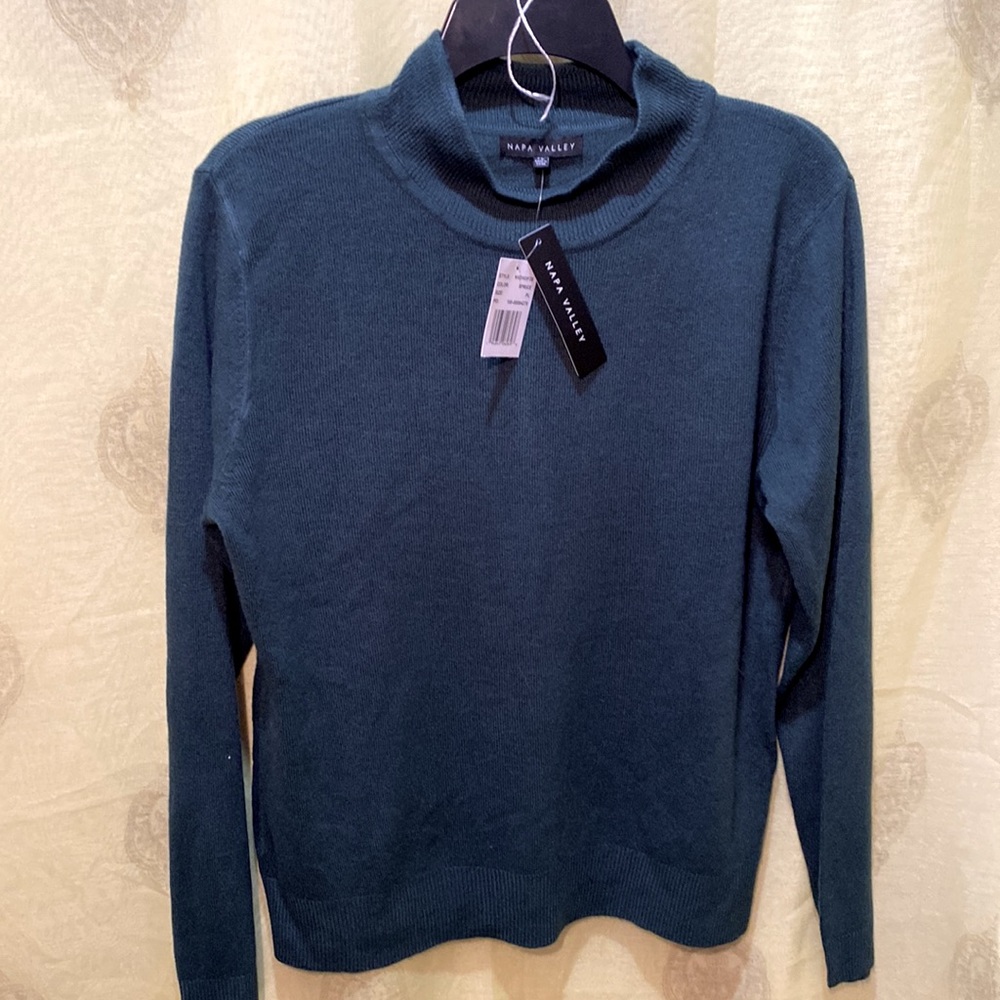 OWT NAPA VALLEY CRE NECK SPRUCE LONG SLEEVE SWEATER SZ PL